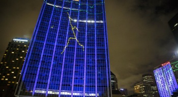 Filament Storm from Cahill Express Way, Vivid Sydney 2014. Picture James Horan